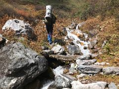 08C The Trail Climbs Next To A Small Stream As It nears Yabuk Camp On Day 3 Of Kangchenjunga East Face Green Lake Trek Sikkim India