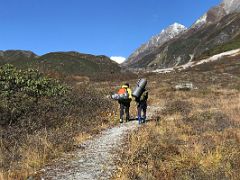 03A Lachen Guides Norbu And Tenzing Lead The Way From Yabuk Camp On Day 4 Of Kangchenjunga East Face Green Lake Trek Sikkim India