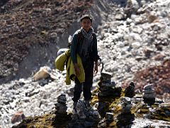 05B Lachen Guide Norbu Above Zemu Glacier On Day 4 Of Kangchenjunga East Face Green Lake Trek Sikkim India