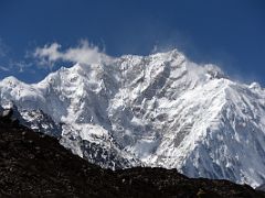 05A Kangchenjunga South, Centre And Main Peaks With Yalung Kang Behind From Rest Camp On Day 4 Of Kangchenjunga East Face Green Lake Trek Sikkim India