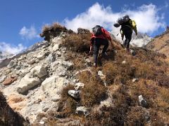 08B Climbing A Steep Section Of Trail Next To The Zemu Glacier Between Rest Camp And Green Lake On Day 4 Of The Kangchenjunga East Face Green Lake Trek Sikkim India