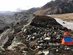 09B Our Tents At Green Lake 4900m With Zemu Glacier On Day 4 Of The Kangchenjunga East Face Green Lake Trek Sikkim India