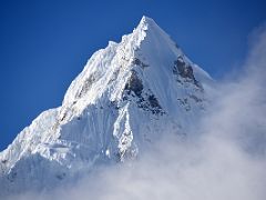 02A The Clouds Parted To Reveal Siniolchu Close Up Early Morning From Green Lake On Day 5 Of The Kangchenjunga East Face Green Lake Trek Sikkim India