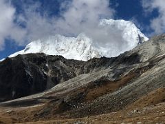 08A Nepal Peak And Kirat Chuli Tent Peak Above Zemu Glacier Lateral Moraine From An Hour Past Green Lake On Day 5 Of The Kangchenjunga East Face Green Lake Trek Sikkim India