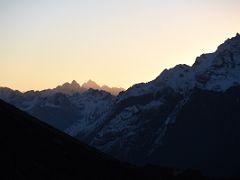 09A Looking Down Valley At Sunrise From Green Lake On Day 6 Of The Kangchenjunga East Face Green Lake Trek Sikkim India