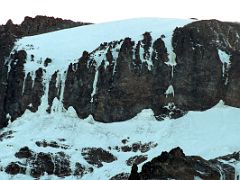 07A Glaciers Fall Down Off Mount Kilimanjaro Kili From Baranco Camp After Sunrise On Day 4 Of The Machame Route Climb Mount Kilimanjaro Kili October 2000