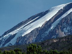 08A Large Glaciers Fall From the Summit Of Mount Kilimanjaro Kili Early Morning From Mweka Camp On The Descent From The Summit October 12, 2000