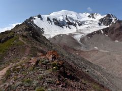 10A The shoulder ridge at 4000m of Pik Petrovski with Pik Petrovski beyond on day hike from Ak-Sai Travel Lenin Peak Base Camp 3600m