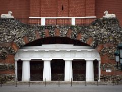 06C Grotto Ruins 1820, arch by Osip Bove, is a monument to revival of Moscow after the Napoleon fire at the foot of Middle Arsenalnaya Tower Kremlin Moscow Russia