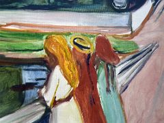 1902-03 White Night Aasgardstrand (Girls on the Bridge) detail - Edvard Munch - Pushkin Museum Moscow Russia