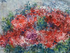 1980 The Artist and his Bride detail 2 bouquet of bright red flowers - Marc Chagall - Pushkin Museum Moscow Russia