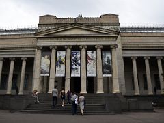 01A The entrance to the main Pushkin State Museum of Fine Arts building, the largest museum of European art in Moscow Russia