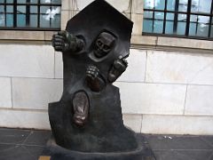 1925 Passing Through The Wall sculpture - Ernst Neizvestny outside the main building - Pushkin Museum Moscow Russia