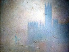 1904 Seagulls, the River Thames and the Houses of Parliament - Claude Monet - Pushkin Museum Moscow Russia