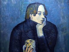 1901 late, early 1902 Portrait of the poet Jaime Sabartes (The Tankard) - Pablo Picasso - Pushkin Museum Moscow Russia