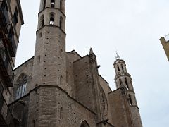 01A Basilica of Santa Maria del Mar (Saint Mary of the Sea) was built between 1329 and 1383 Barcelona Spain