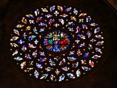 04A The Rose stained glass window dates to the mid-15C Basilica Santa Maria del Mar Barcelona Spain