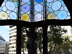 06 Decorative Colourful Stained Glass Window Looking Out To The Street Casa Batllo Gaudi Barcelona Spain