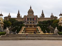 02A A broad wide view of the Museu Nacional d Art de Catalunya Palau Nacional building from Placa de las Cascades Barcelona Spain