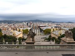 05A Barcelona panorama to the north from the entrance to the Museu Nacional d Art de Catalunya Palau Nacional building Barcelona Spain