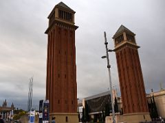 06A The Venetian Towers were modeled on the campanile of St Marks Basilica in Venice, designed by architect Ramon Reventos, built 1927-29 with Museu Nacional Barcelona Spain