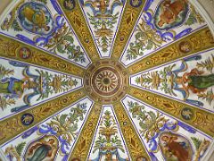 08C The colourfully painted central dome of the Museu Nacional d Art de Catalunya Palau Nacional building Barcelona Spain