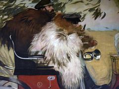 08B 1901 Ramon Casas and Pere Romeu in a motor car - Ramon Casas - detail - Museu Nacional Art de Catalunya Barcelona Spain