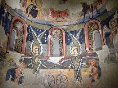 01B 1090-1120 Apse of Santa Maria, Aneu - two seraphims, each one with three pairs of wings, sing a song of praise to the Lord - Museu Nacional Art de Catalunya Barcelona Spain