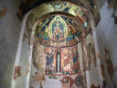 03A 1123 Apse of Santa Maria de Taull - the Virgin Mary is the throne of the Child in a scene from the Adoration of the Magi - Museu Nacional Art de Catalunya Barcelona Spain