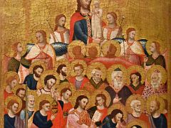 10 1330 Dormition of the Virgin - Master of the Cini Madonna - commemorates the death of Mary the Mother of God - Museu Nacional Art de Catalunya Barcelona Spain