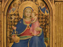 13A 1433-35 Virgin of Humility - Fra Angelico - The Virgin seated with the Child on her lap, holds which contains roses and a lily - Museu Nacional Art de Catalunya Barcelona Spain