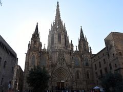 01B The Cathedral of the Holy Cross and Saint Eulalia was constructed from the 13C to15C with the principal work done in the 14C Barcelona Cathedral Spain