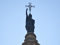 01C St Eulalia Statue on top of the main spire of the Barcelona Cathedral Spain