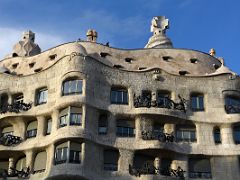 01B Casa Mila is called La Pedrera, quarry in English, after its spectacular stone facade Gaudi Barcelona Spain