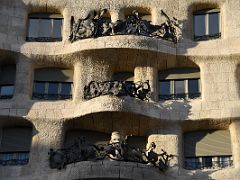 01C Gaudi used recycled elements to create wrought-iron railings for the facade of La Pedrera Casa Mila Barcelona Spain