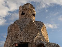 05B Stairwell from attic covered with trencadis, fragments of stone, marble or ceramic Roof La Pedrera Casa Mila Gaudi Barcelona Spain