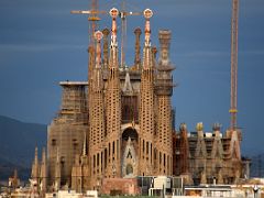 08B Basilica de la Sagrada Familia from Roof La Pedrera Casa Mila Gaudi Barcelona Spain