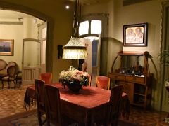 13A Dining Room on the 4th storey shows how a bourgeois family lived in the early 20C Tenants Apartment La Pedrera Casa Mila Gaudi Barcelona Spain