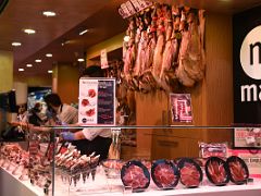 05D Ham and Jamon Iberico shop at La Boqueria La Rambla Barcelona Spain