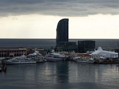 16D The W Barcelona Hotel was designed by Ricardo Bofill and Edificio Tetuan from the Columbus monument viewing platform Barcelona Spain