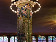 08C An ornate mosaic pillar in the concert auditorium Palau de la Musica Catalana Barcelona Spain