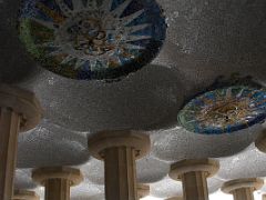 06B Hypostyle room has striated columns inspired in the Doric order Park Guell Barcelona Spain