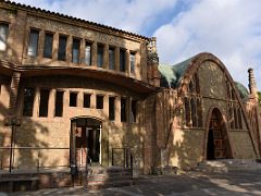 04A The tour starts with a small train ride that takes you through the historical buildings at Cavas Codorniu Penedes wine tour near Barcelona Spain