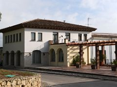 04B One of the buildings from the small train ride around the grounds of Cavas Codorniu Penedes wine tour near Barcelona Spain