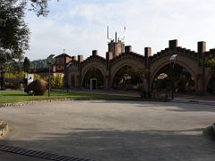 07A The modernist building designed by Josep Puig i Cadafalch contains historical items and the entrance to the cellars Cavas Codorniu Penedes wine tour near Barcelona Spain