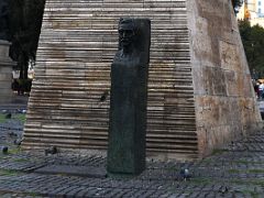 06B Bust of Francesc Macia who was the first President of the Modern Generalitat de Catalunya in Placa Catalunya Barcelona Spain