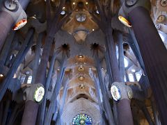 17A Saint Joseph statue with the tree pillars leading to the ceiling Sagrada Familia Barcelona Spain