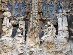 04D Chorus of baby angels singing Charity portico Nativity facade Sagrada Familia Barcelona Spain