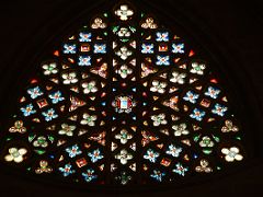 08 A Beautiful Colourful Stained Glass Window Santiago Cathedral Catedral Old Town Casco Viejo Bilbao Spain