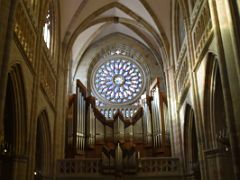 09A Pipe Organ And Stained Glass Window Santiago Cathedral Catedral Old Town Casco Viejo Bilbao Spain